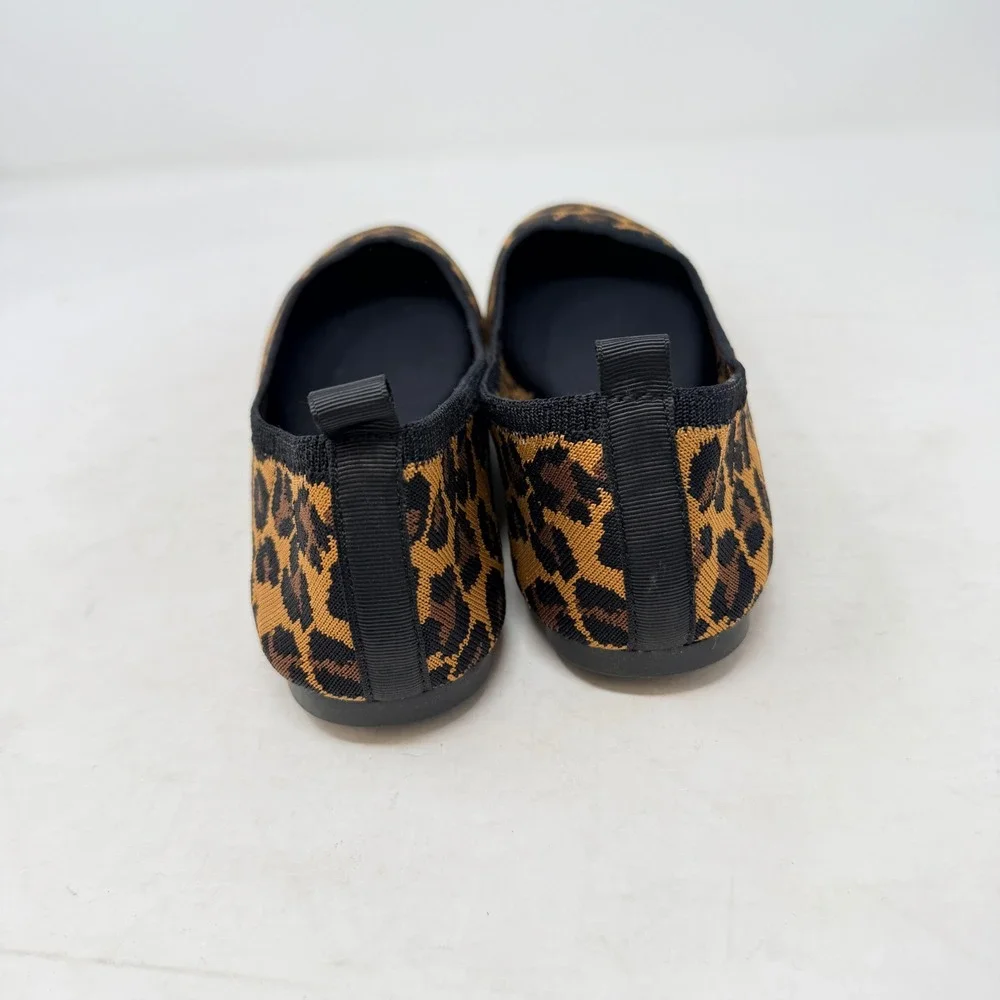 Boutique MIA Evanna Ballet Flats Leopard Print Brown‎ 9M Knit Slip On Shoes